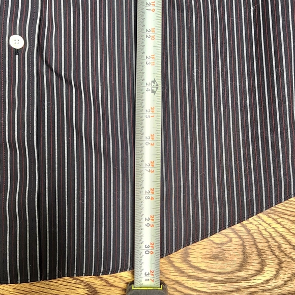 Roundtree & Yorke Gold Label Mens Stripe Shirt Long Sleeve Button Front Sz L - Picture 9 of 11
